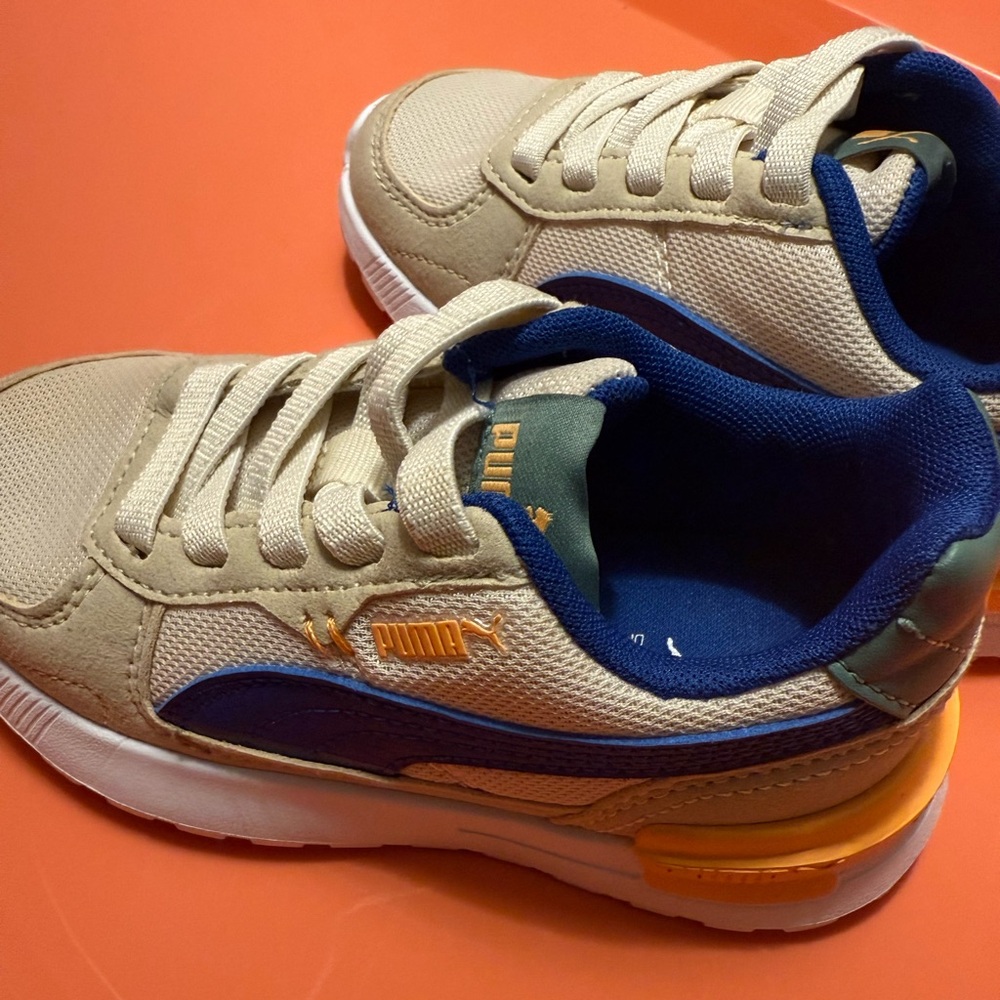 Puma Cream and Blue Chunky Sneakers